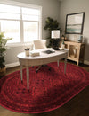 Samarkand Elegance Collection Area Rug -  Samanid Oval Red  lifestyle 58