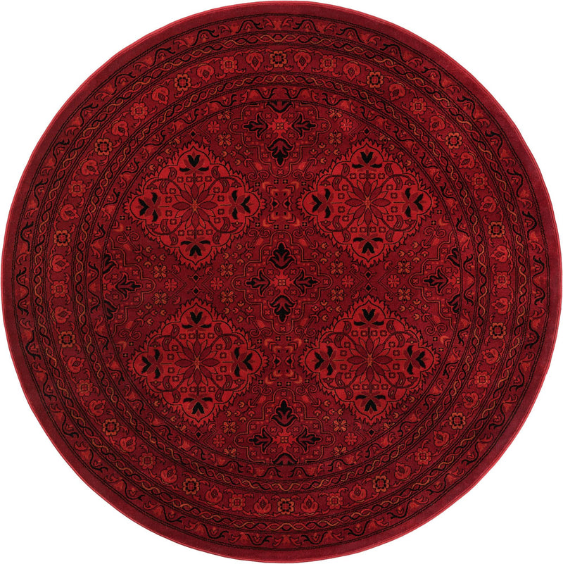 Samarkand Elegance Collection Area Rug -  Samanid Round Red  lifestyle 24