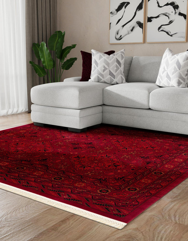 Samarkand Elegance Collection Area Rug -  Samanid Square Red  lifestyle 26