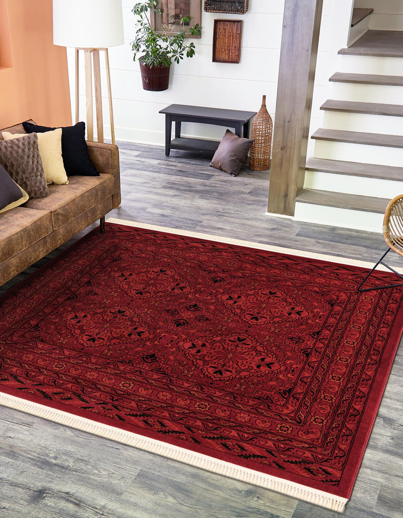 Samarkand Elegance Collection Area Rug -  Samanid Square Red  lifestyle 38