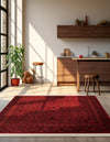 Samarkand Elegance Collection Area Rug -  Samanid Square Red  lifestyle 57