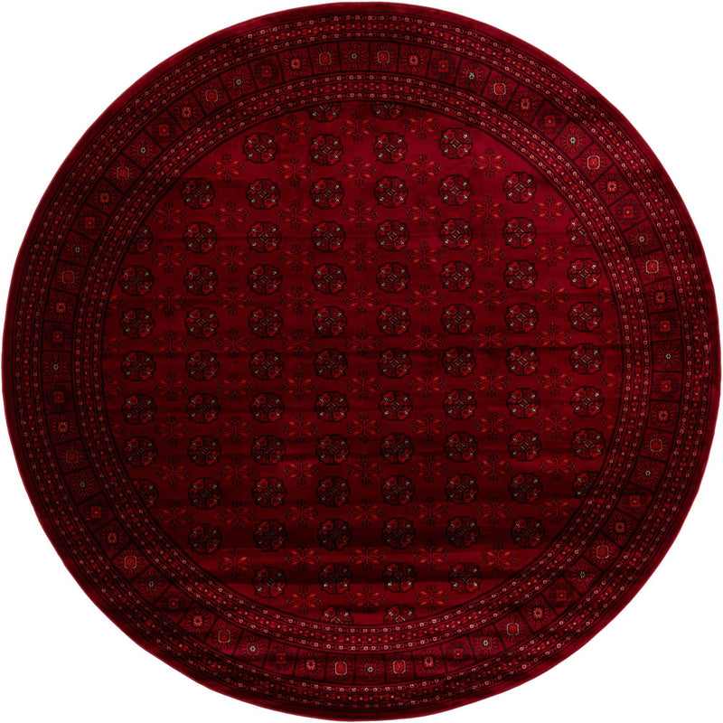 Samarkand Elegance Collection Area Rug -  Konye-Urgench Round Red  lifestyle 17