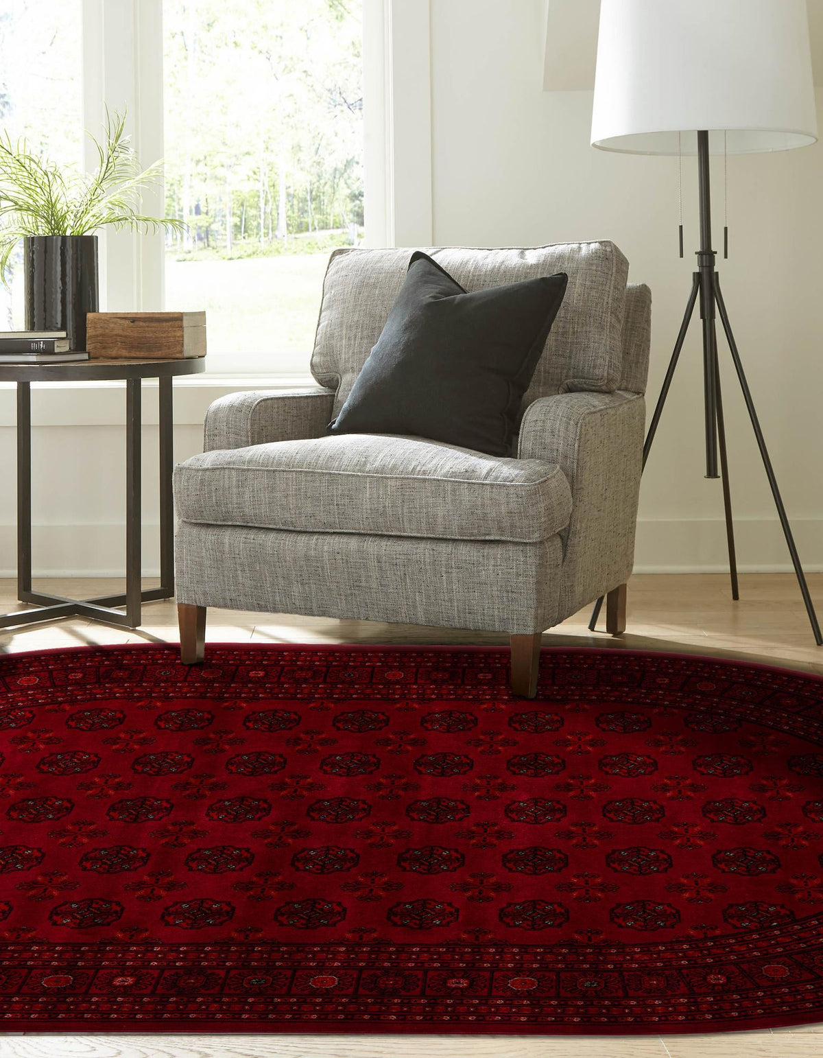 Samarkand Elegance Collection Area Rug -  Konye-Urgench Oval Red  lifestyle 27