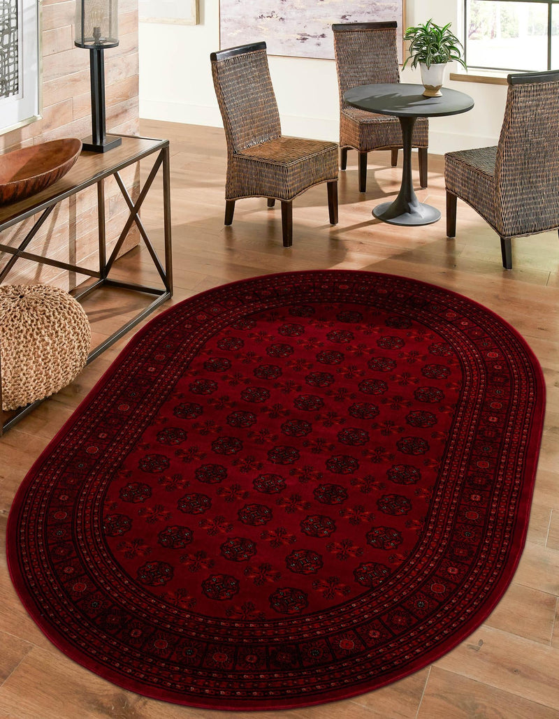 Samarkand Elegance Collection Area Rug -  Konye-Urgench Oval Red  lifestyle 31