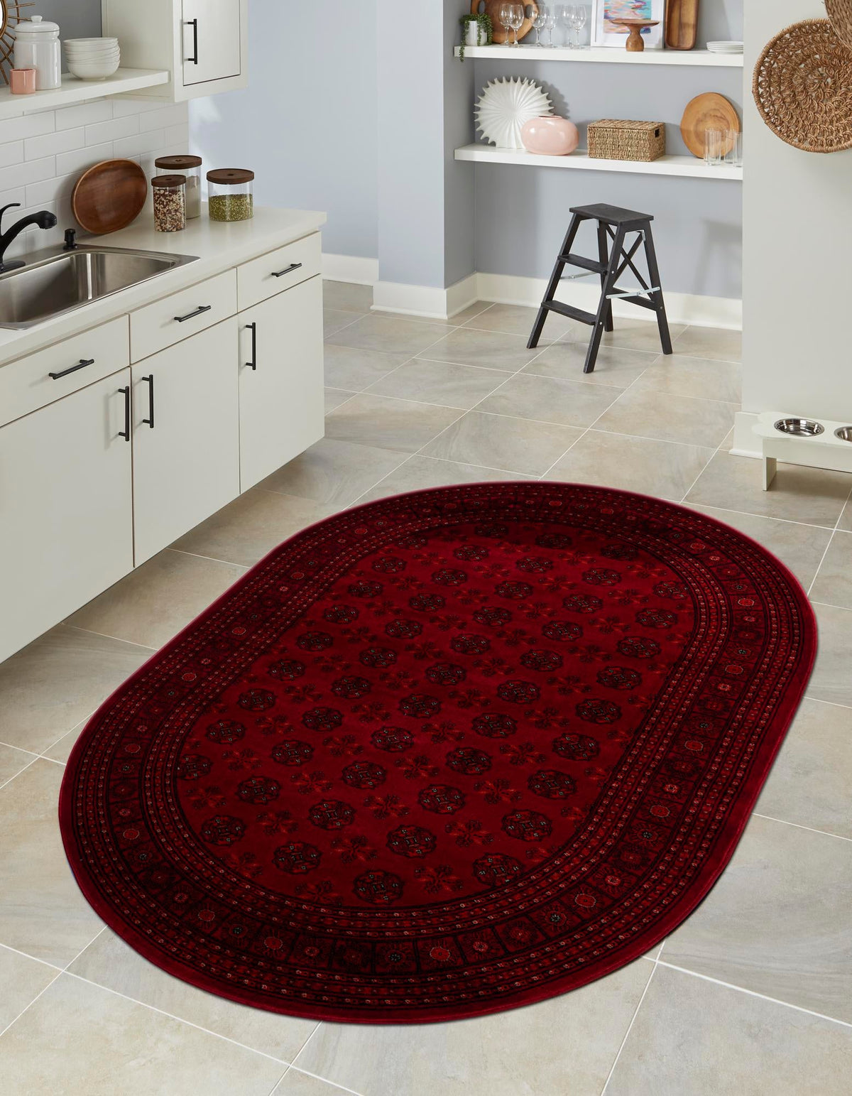 Samarkand Elegance Collection Area Rug -  Konye-Urgench Oval Red  lifestyle 35