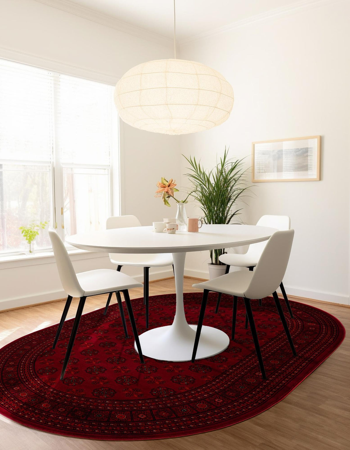 Samarkand Elegance Collection Area Rug -  Konye-Urgench Oval Red  lifestyle 47