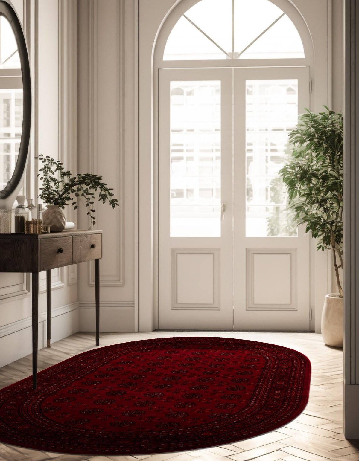 Samarkand Elegance Collection Area Rug -  Konye-Urgench Oval Red  lifestyle 55