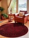 Samarkand Elegance Collection Area Rug -  Konye-Urgench Round Red  lifestyle 21