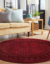 Samarkand Elegance Collection Area Rug -  Konye-Urgench Round Red  lifestyle 25