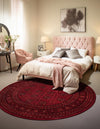 Samarkand Elegance Collection Area Rug -  Konye-Urgench Round Red  lifestyle 29