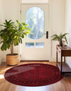 Samarkand Elegance Collection Area Rug -  Konye-Urgench Round Red  lifestyle 33