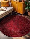 Samarkand Elegance Collection Area Rug -  Konye-Urgench Round Red  lifestyle 45