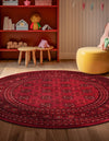 Samarkand Elegance Collection Area Rug -  Konye-Urgench Round Red  lifestyle 49