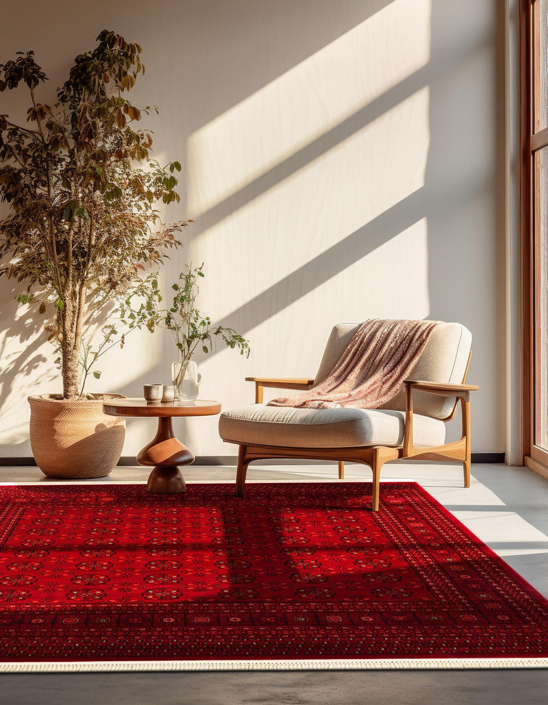Samarkand Elegance Collection Area Rug -  Konye-Urgench Square Red  lifestyle 46