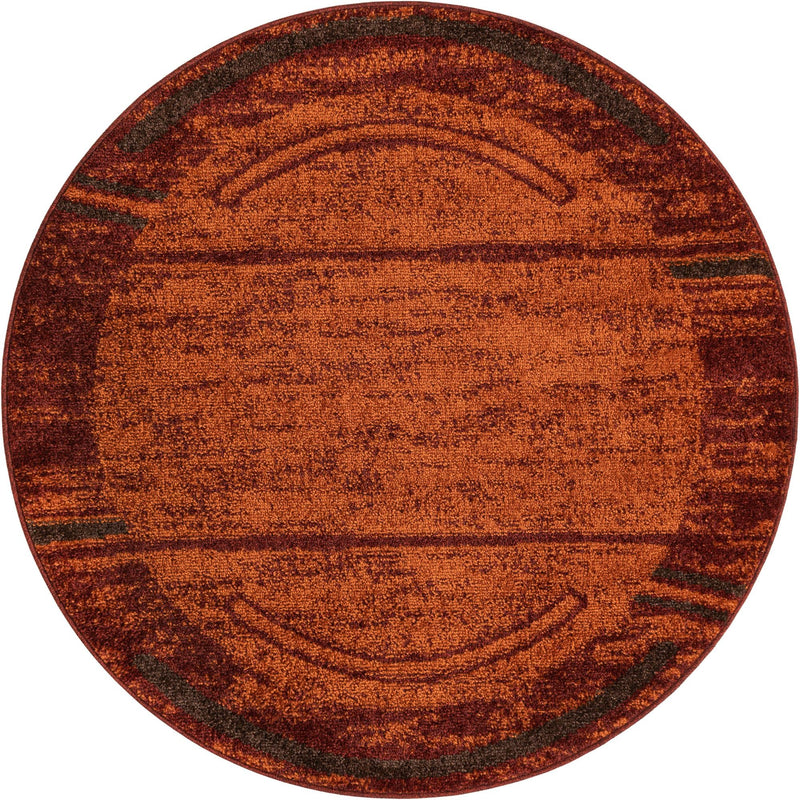 Autumn Meadow Collection Area Rug -  Nutmegwood Round Terracotta  lifestyle 57