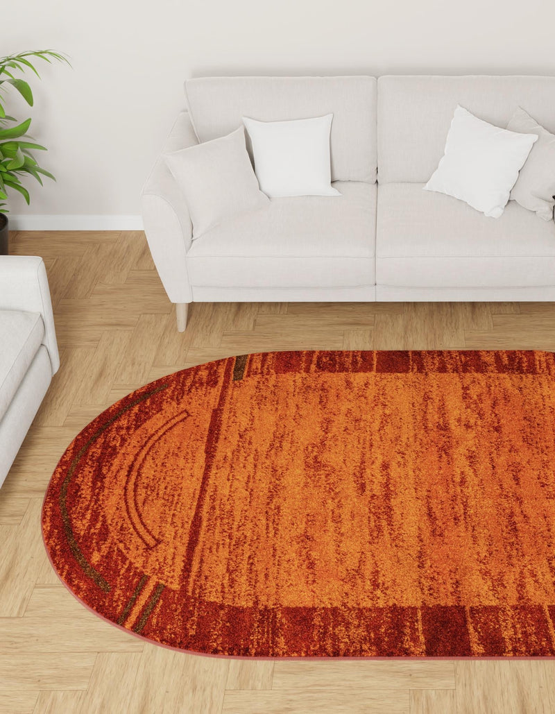 Autumn Meadow Collection Area Rug -  Nutmegwood Oval Terracotta  lifestyle 76