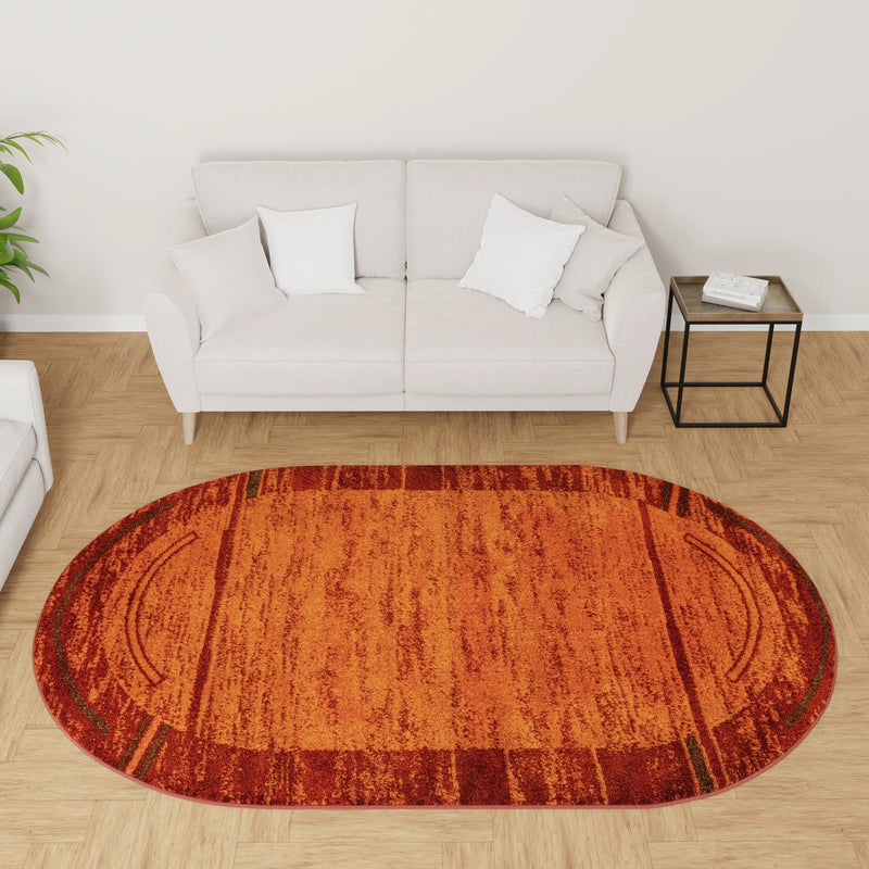 Autumn Meadow Collection Area Rug -  Nutmegwood Oval Terracotta  lifestyle 151