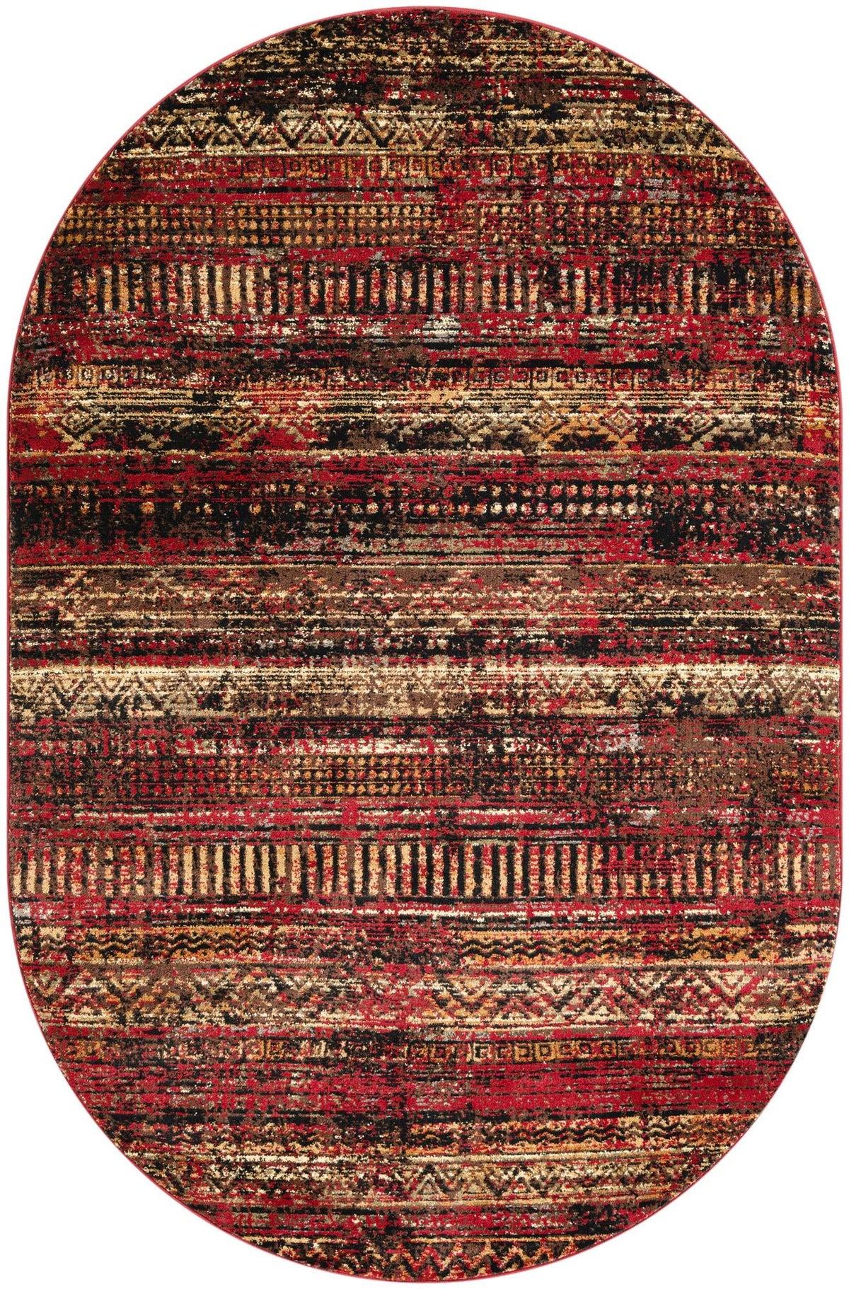 Neptune Elegance Collection Area Rug -  Nereid Oval Burgundy  lifestyle 105