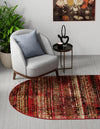 Neptune Elegance Collection Area Rug -  Nereid Oval Burgundy  lifestyle 78