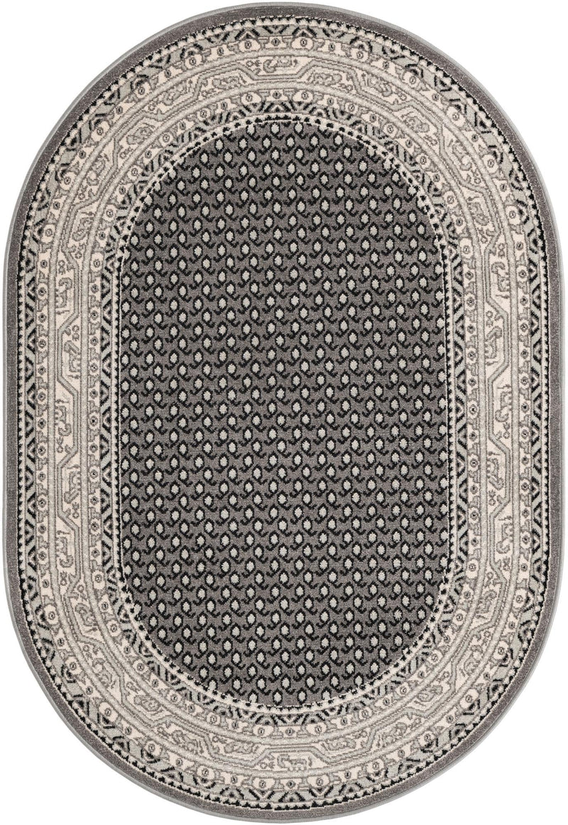 Soho Elegance Collection Area Rug -  Mercer (Gray) Oval Gray  lifestyle 60