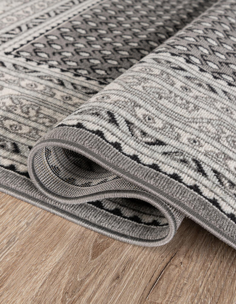 Soho Elegance Collection Area Rug -  Mercer (Gray) Oval Gray  lifestyle 34
