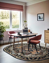 Persian Elegance Collection Area Rug -  Shiraz Oval Navy Blue  lifestyle 55