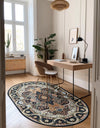 Persian Elegance Collection Area Rug -  Shiraz Oval Navy Blue  lifestyle 60