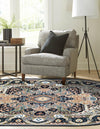 Persian Elegance Collection Area Rug -  Shiraz Oval Navy Blue  lifestyle 64