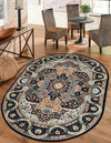 Persian Elegance Collection Area Rug -  Shiraz Oval Navy Blue  lifestyle 69