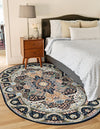 Persian Elegance Collection Area Rug -  Shiraz Oval Navy Blue  lifestyle 87