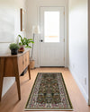 Persian Elegance Collection Area Rug -  Kerman (Green) Runner Green  lifestyle 17