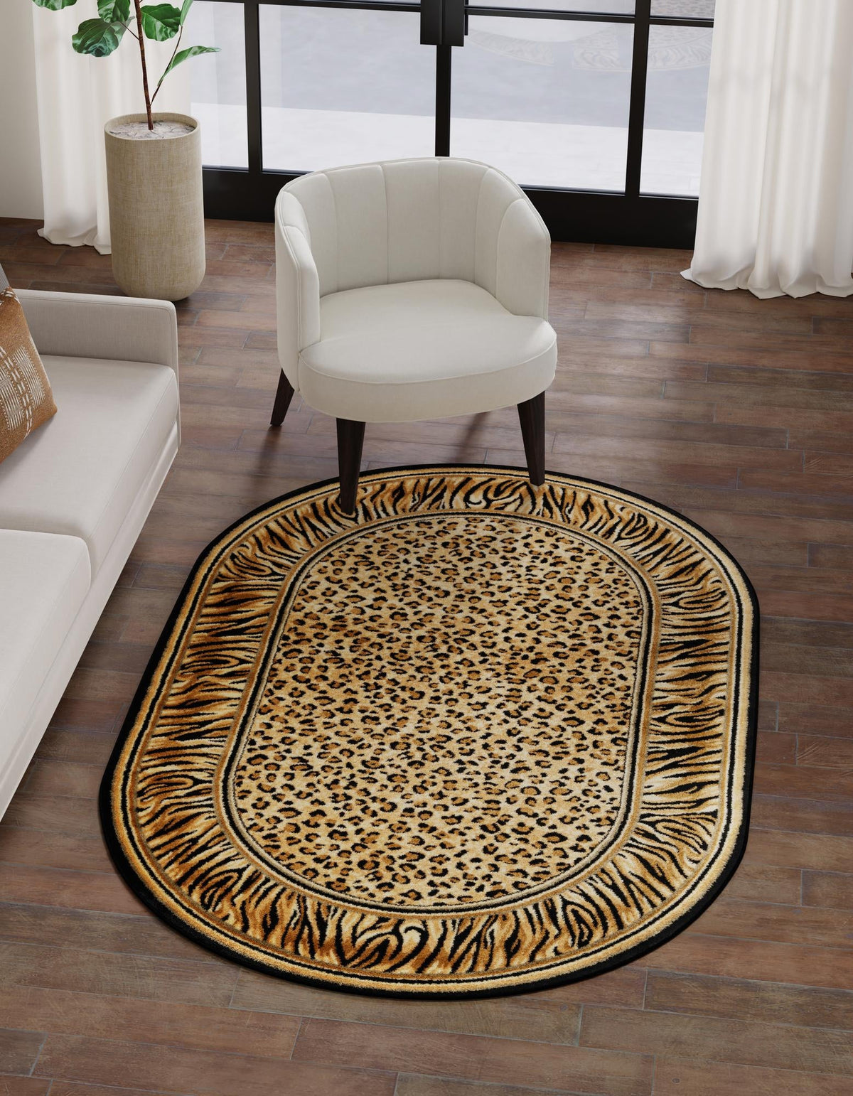 Savannah Sojourn Collection Area Rug -  Chobe Oval Light Brown  lifestyle 24