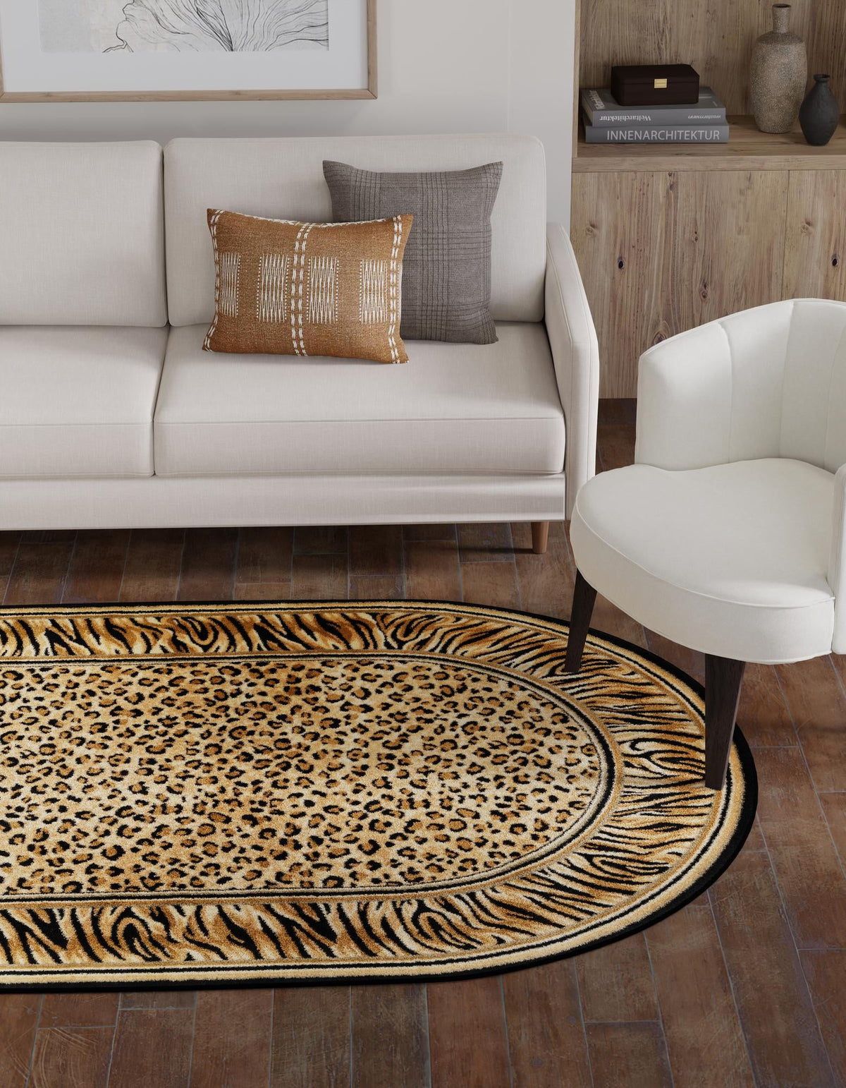 Savannah Sojourn Collection Area Rug -  Chobe Oval Light Brown  lifestyle 31