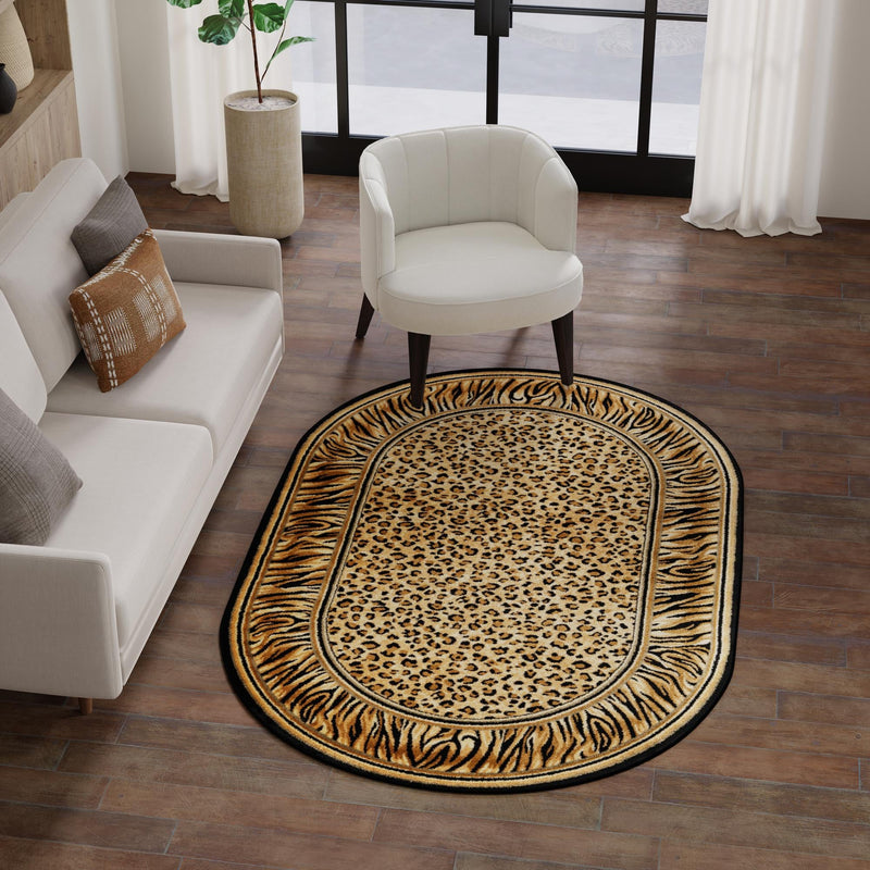 Savannah Sojourn Collection Area Rug -  Chobe Oval Light Brown  lifestyle 75