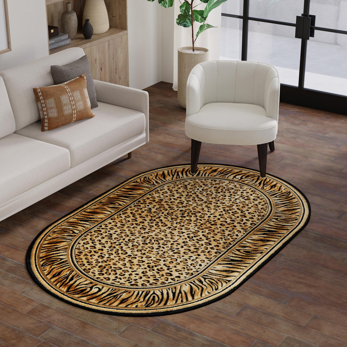 Savannah Sojourn Collection Area Rug -  Chobe Oval Light Brown  lifestyle 79