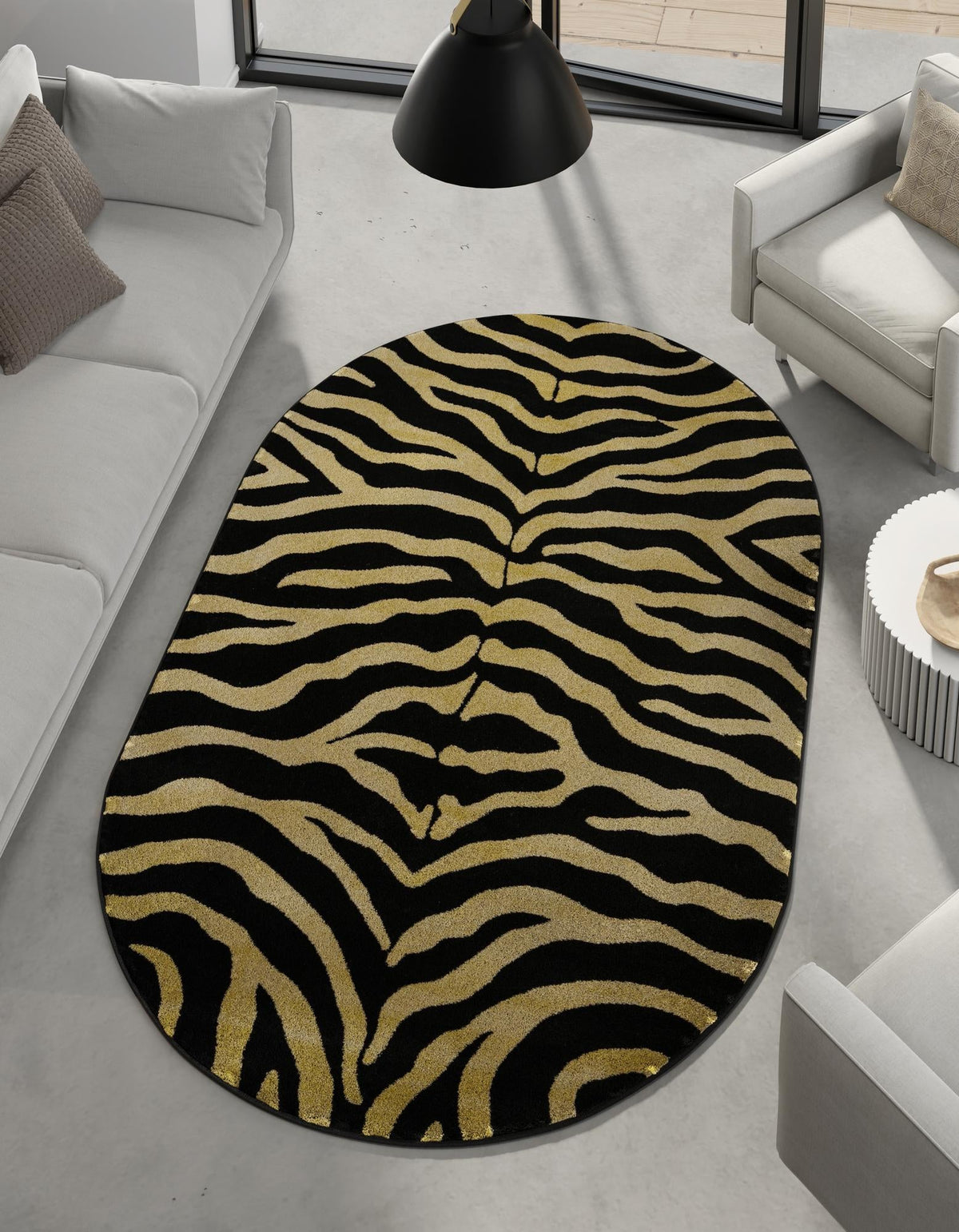Savannah Sojourn Collection Area Rug -  Kilimanjaro Oval Black  lifestyle 39