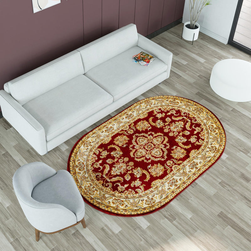 Jaipur Elegance Collection Area Rug -  Jantar Oval Red  lifestyle 75