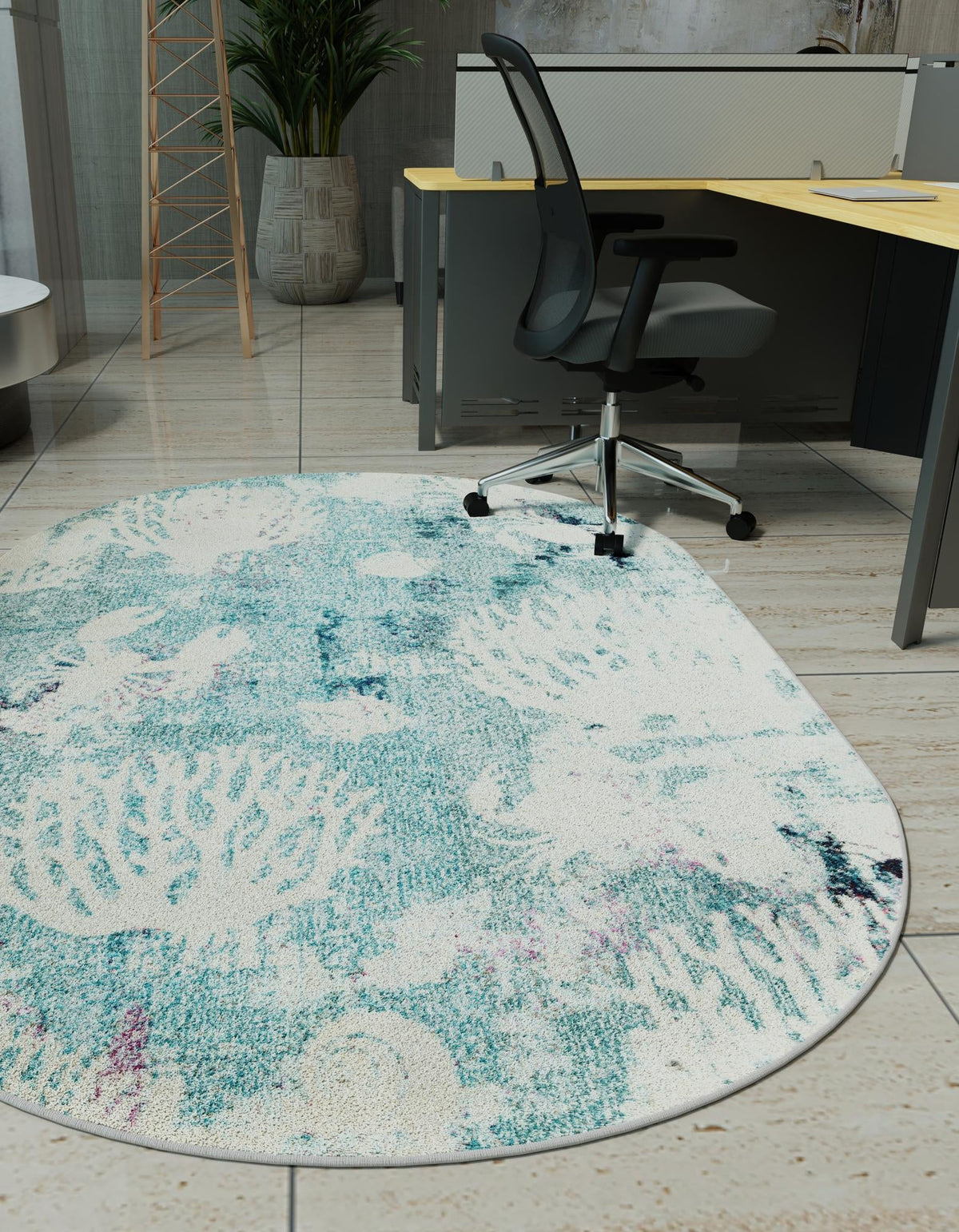 Sorrento Shores Collection Area Rug -  Vico Oval Light Blue  lifestyle 50
