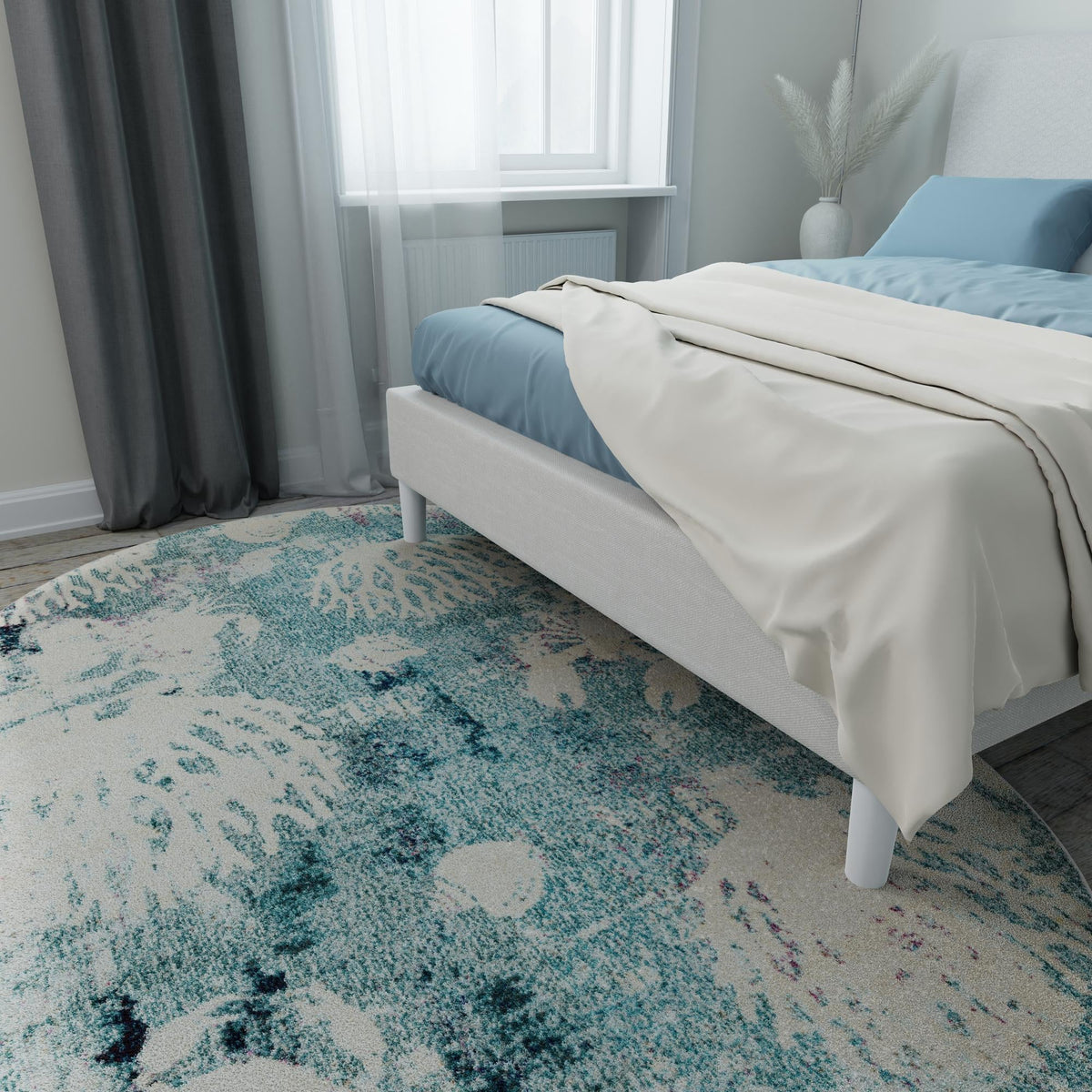 Sorrento Shores Collection Area Rug -  Vico Oval Light Blue  lifestyle 98