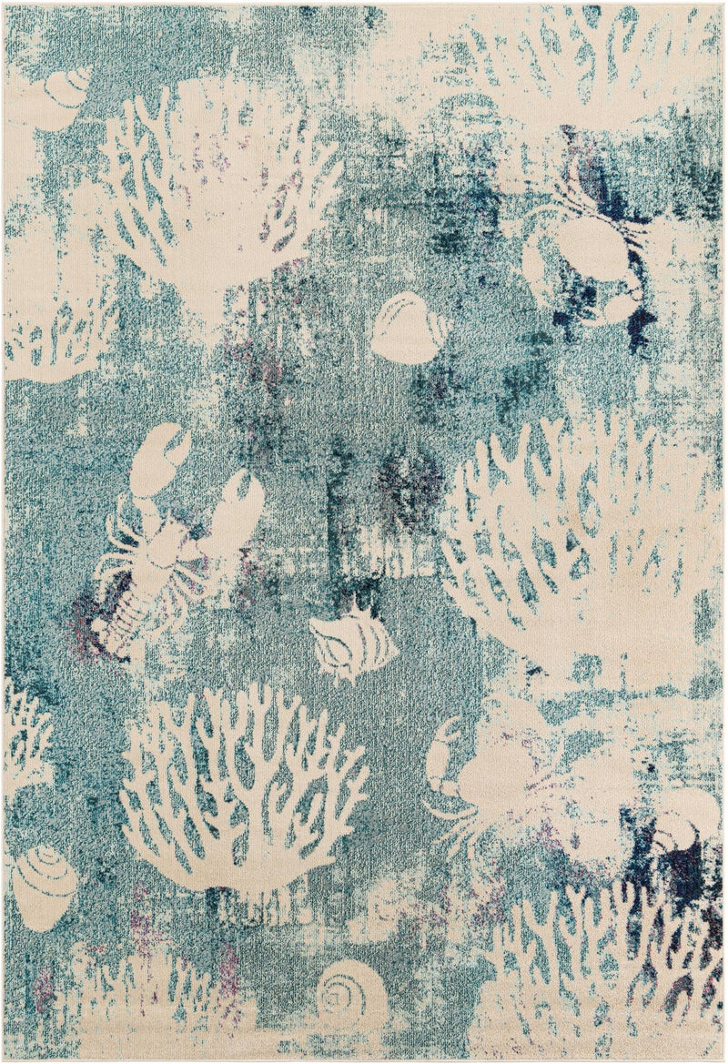 Sorrento Shores Collection Area Rug -  Vico Rectangle Light Blue  lifestyle 5
