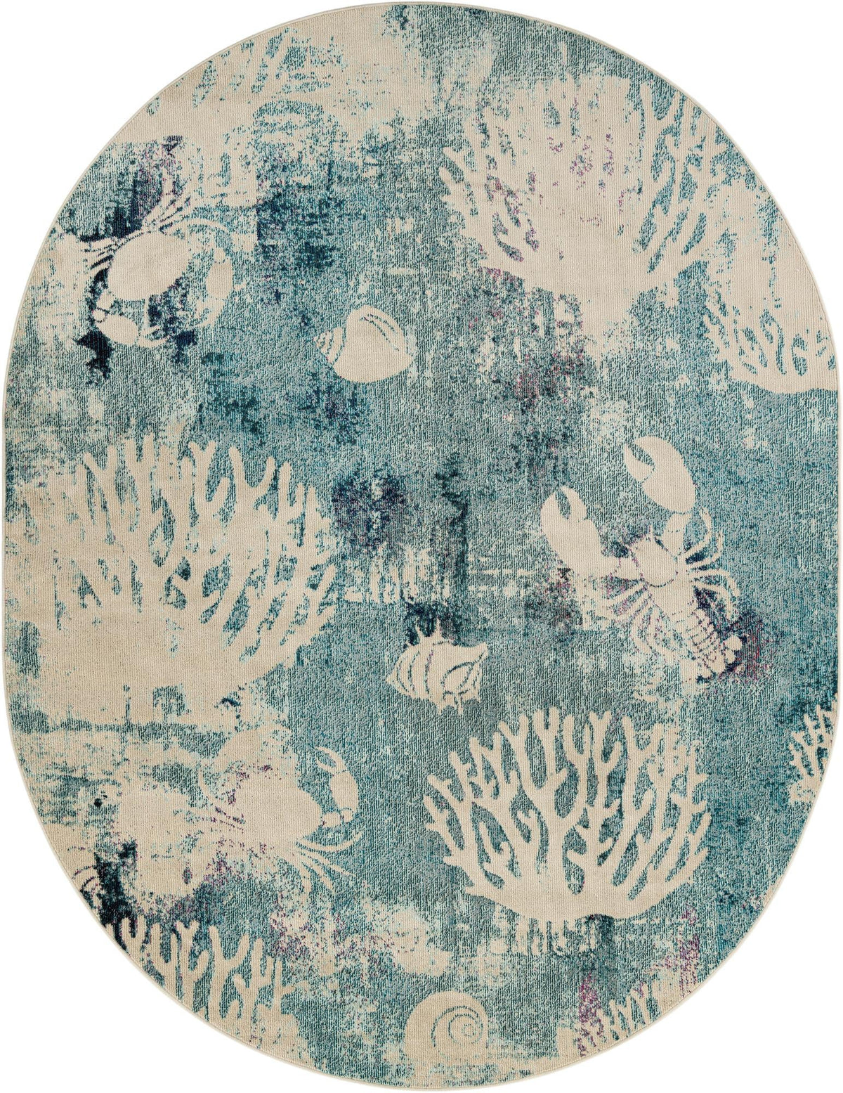 Sorrento Shores Collection Area Rug -  Vico Oval Light Blue  lifestyle 29