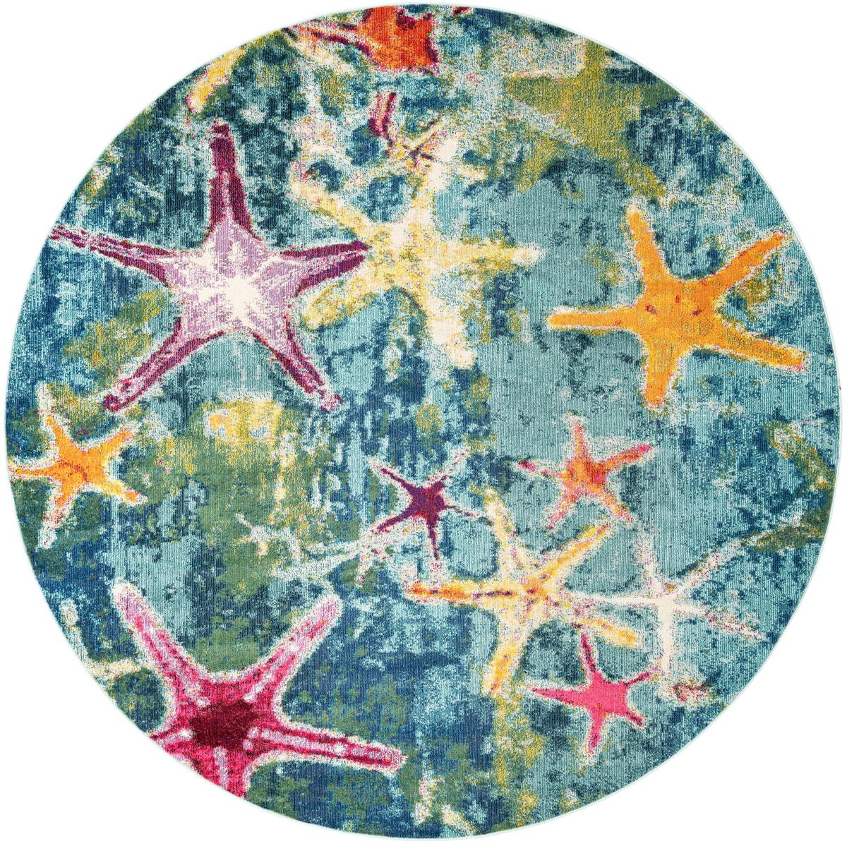 Sorrento Shores Collection Area Rug - Positano Round Navy Blue  lifestyle 27