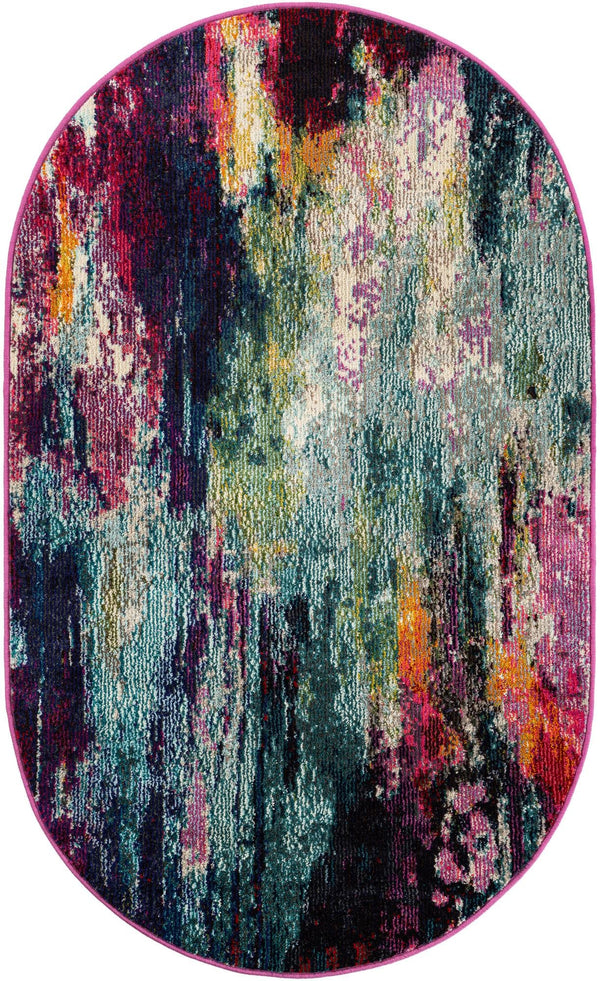 Chromatic Oasis Collection Area Rug -  Oasis Oval Multi  lifestyle 23