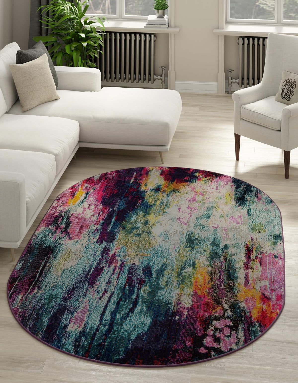 Chromatic Oasis Collection Area Rug -  Oasis Oval Multi  lifestyle 28