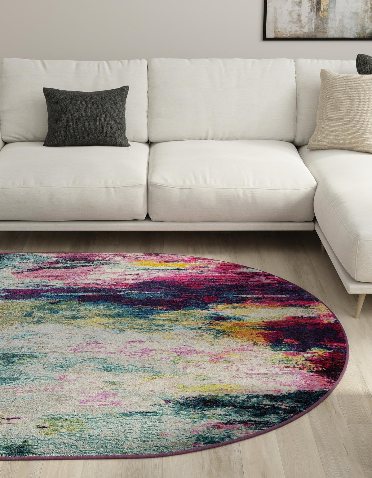 Chromatic Oasis Collection Area Rug -  Oasis Oval Multi  lifestyle 38