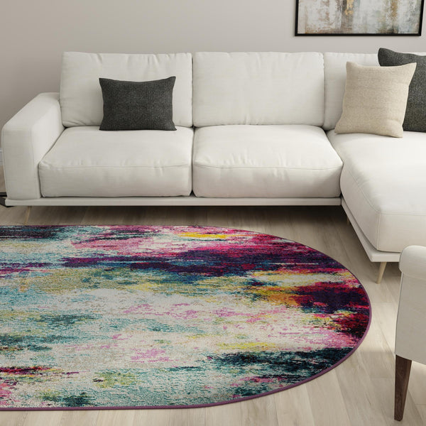 Chromatic Oasis Collection Area Rug -  Oasis Oval Multi  lifestyle 102