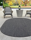 Patio Perfection Collection Area Rug - Veranda (Black) Oval Black  lifestyle 0