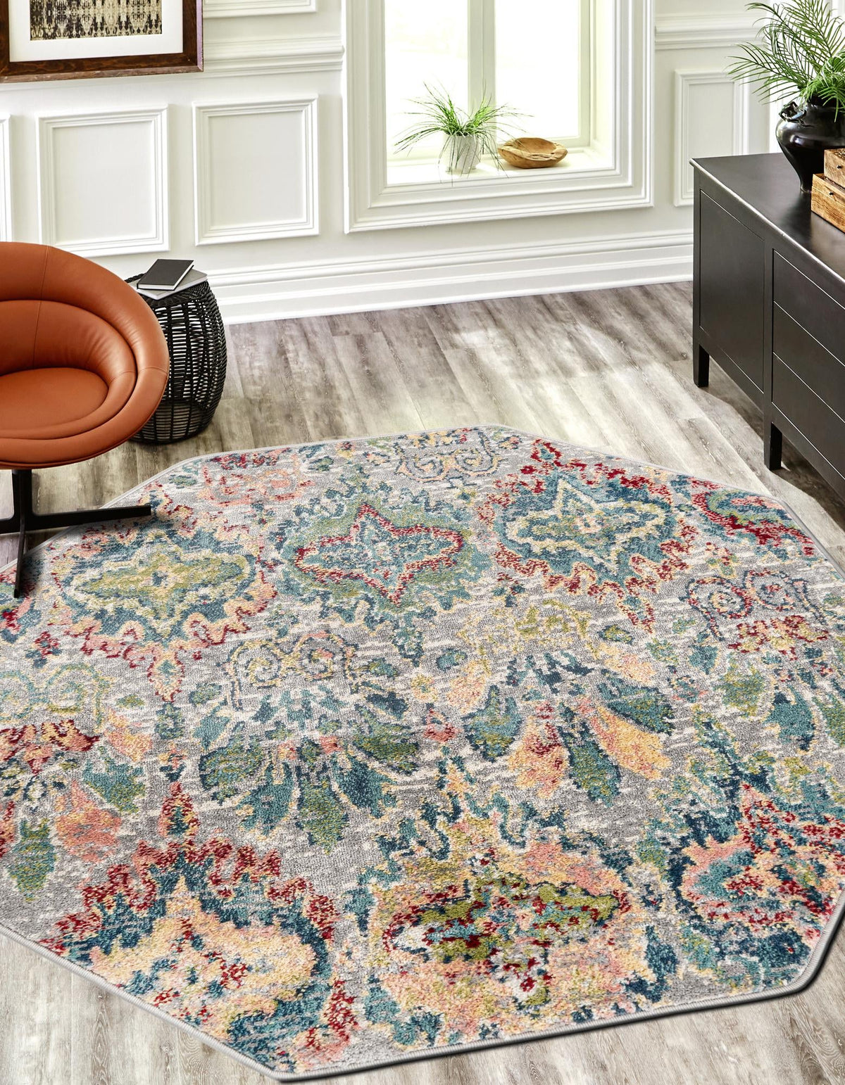 Savannah Elegance Collection Area Rug -  Forsyth Octagon Multi  lifestyle 22