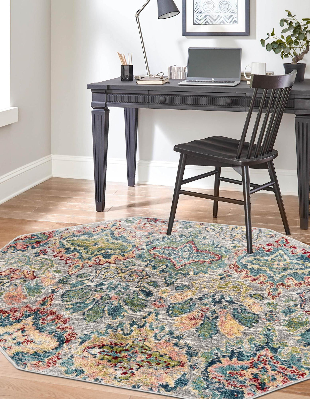 Savannah Elegance Collection Area Rug -  Forsyth Octagon Multi  lifestyle 30
