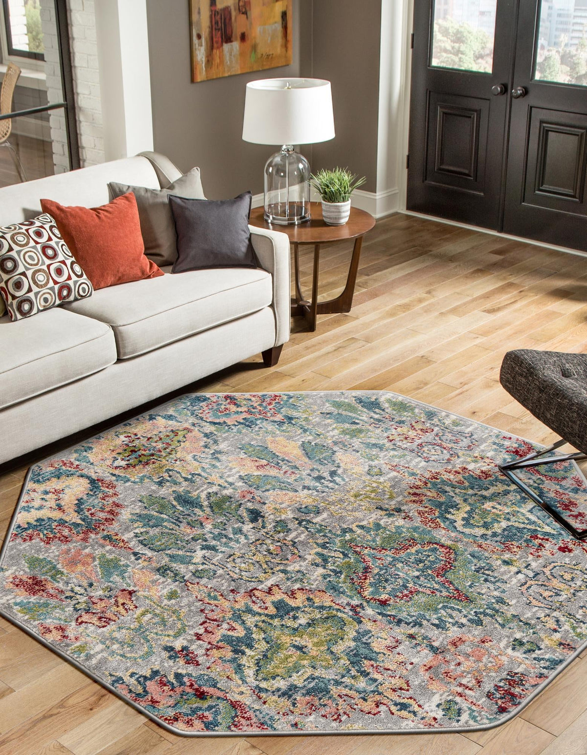Savannah Elegance Collection Area Rug -  Forsyth Octagon Multi  lifestyle 38